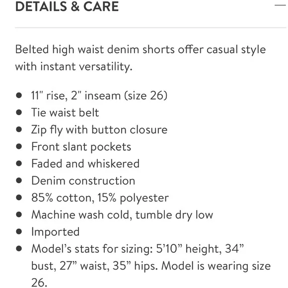 NWT$89 BLANKNYC Belted tie waist denim shorts size 26 Nordstrom - Picture 3 of 6